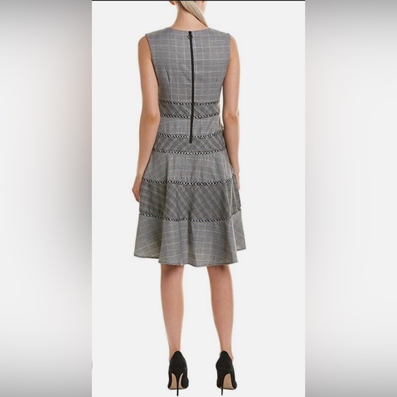 Womens Casual Sleeveless Plaid A Line Dress Gray/Ivory Size 2 . - Picture 2 of 10